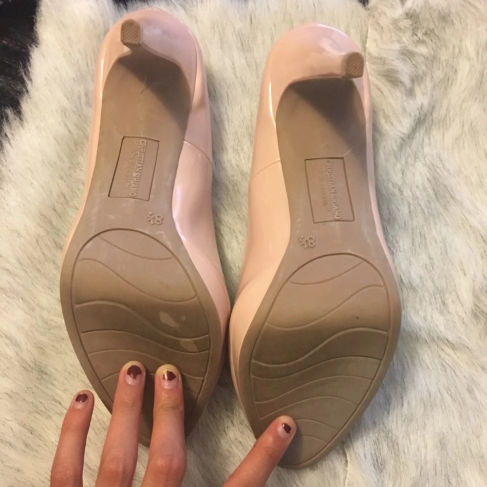 Blush pink platform heels